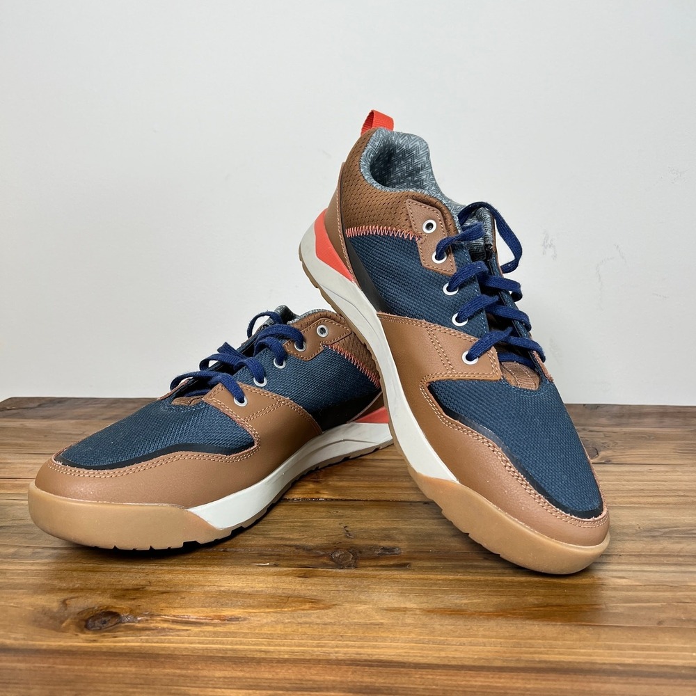Men's Casual Navy and Brown Lace-Up Sneakers